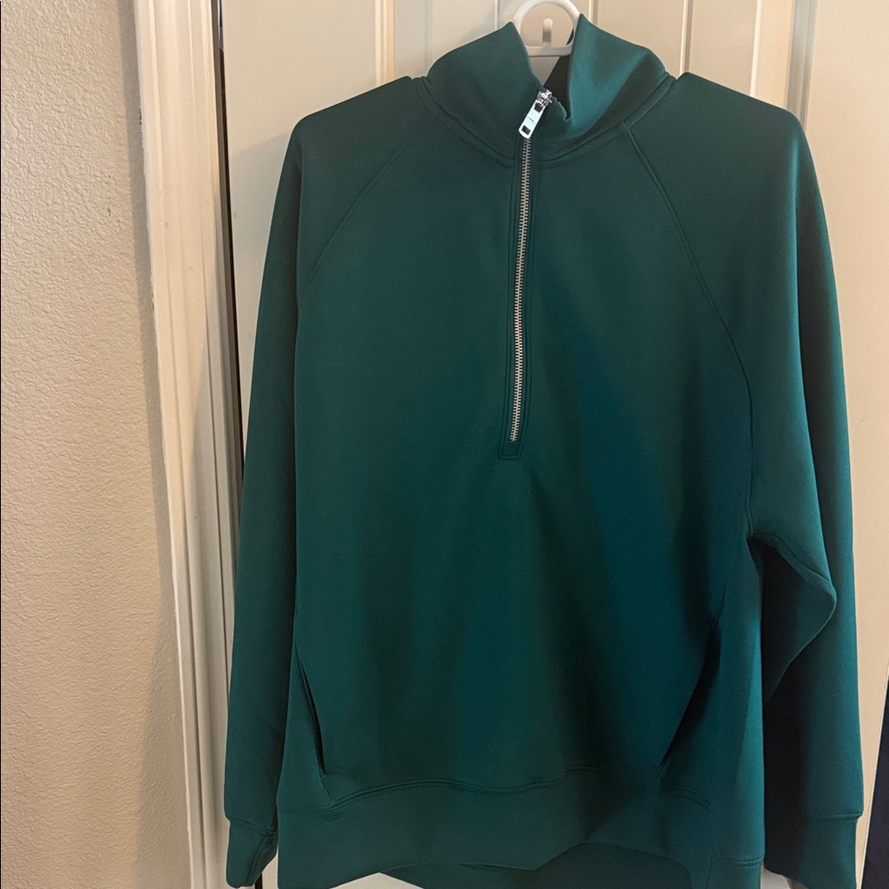Abercrombie & Fitch Green Zip-Up Sweater